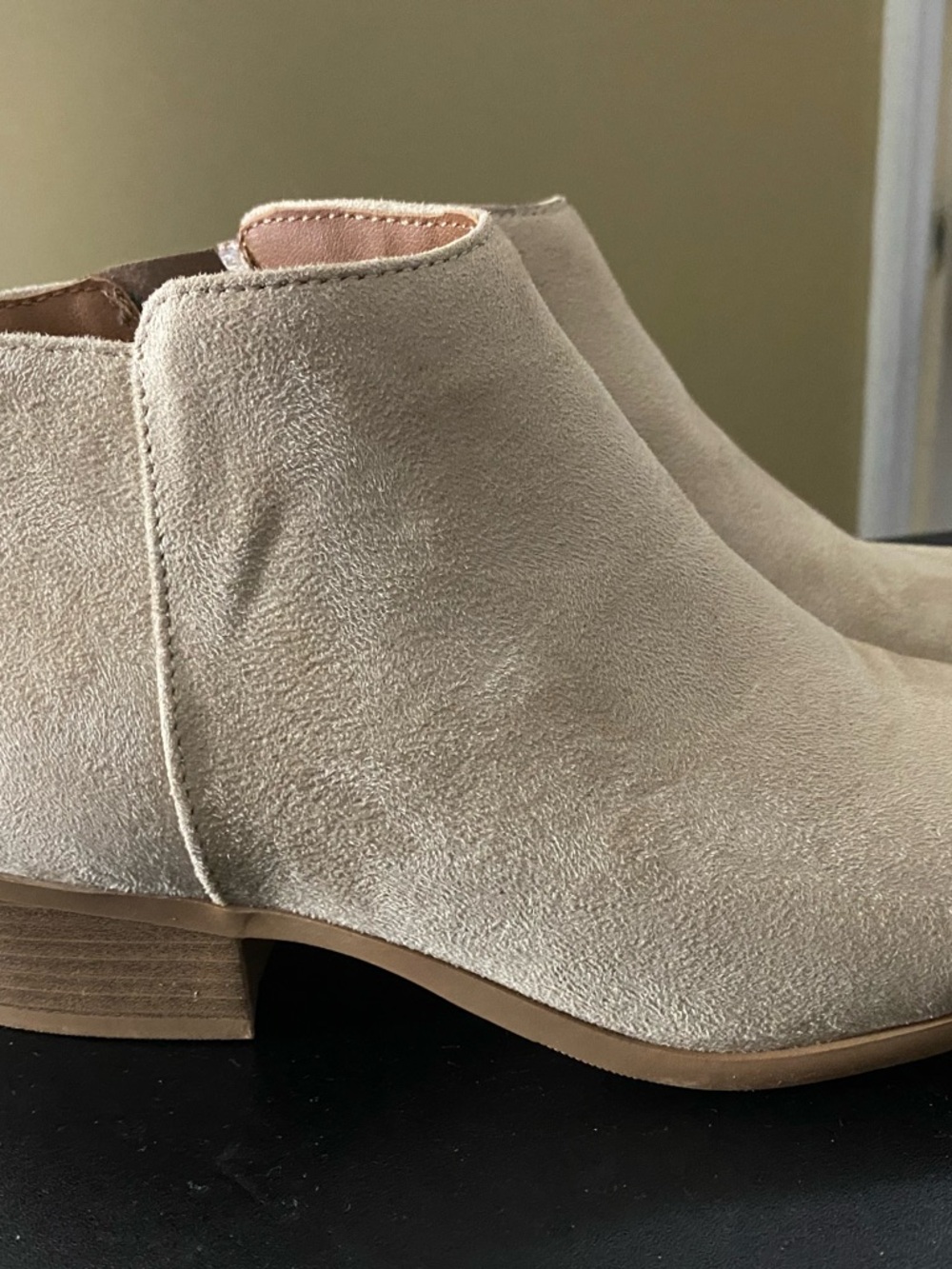 Soda Taupe Suede Ankle Booties